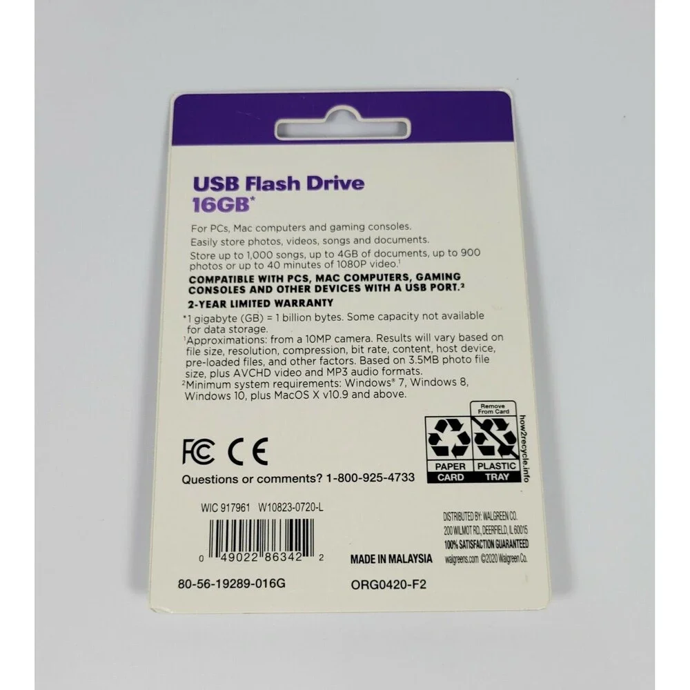 INFINITIVE USB FLASH DRIVE 16GB. 900 photos/40 minutes of video ready. B4